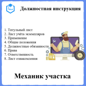 Должностная инструкция: Механик участка