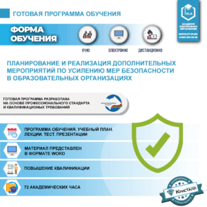Комплект учебной программы "Планирование и реализация дополнительных мероприятий по усилению мер безопасности в образовательных организациях"