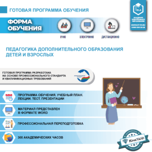 Комплект учебной программы «Педагогика дополнительного образования детей и взрослых»