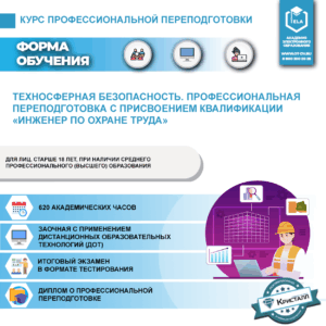 Техносферная безопасность. Профессиональная переподготовка с присвоением квалификации «Инженер по охране труда»